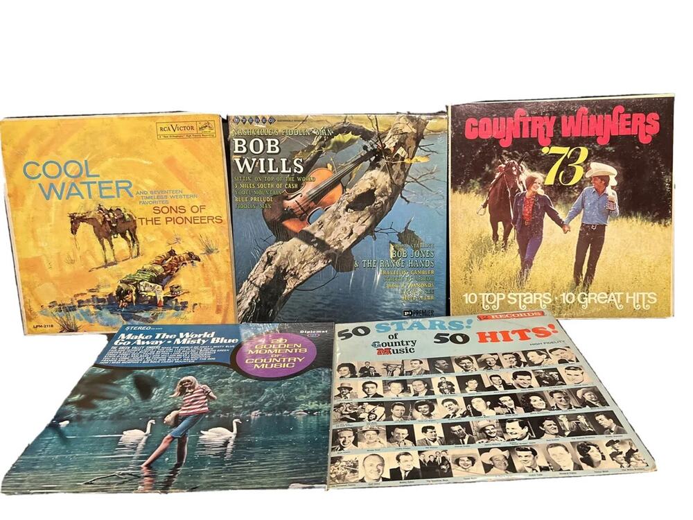 Lot 5x LPs Country Winners '73-diplomat-rca Cool Water-50 Stars Hits-bob Willis